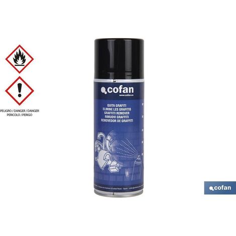 COFAN quita graffiti 400 ml , Elimina de forma efectiva y profesional pinturas de todo tipo en superficies como trenes, autobuses, vehículos, viviendas, etc. ES un decapante que pu (1/2)