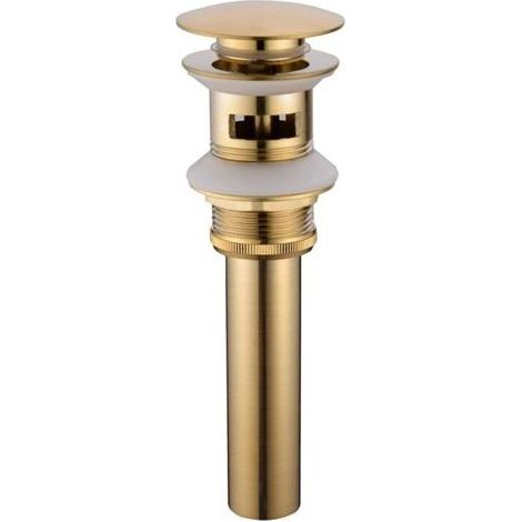 Pop-up Rétro Bouchon Bonde de Lavabo Vidange Clic- en Laiton Bronzé Universel Valve Draineur d’Evier Vasque Siphon Trou de Débordement Poli (1/5)