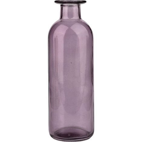 Jarrón de cristal, jarrón de cuello estrecho, botella de cristal decorativa grande (1 violeta). (1/5)