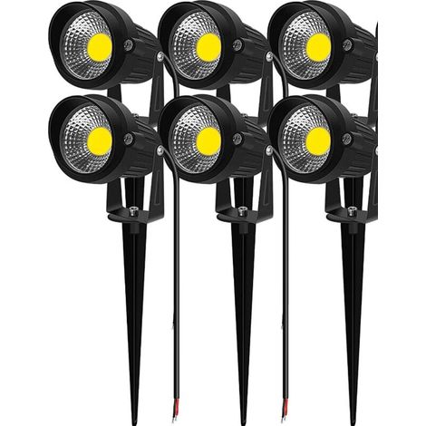 6X LED Spot de Jardin Blanc Chaud LED Spot d'Extérieur IP65 Lumière de Jardin 5W Herbe pour l'Extérieur Jardin Herbe  Blanc Chaud