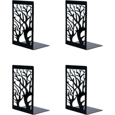 Serre livre,Lot de 4 Serres Livres en Mtal,Organisateur Livres pour tagres, Anti-Rayures et Antidrapant Presse Livre Noir pour Enfant, Bureau,Salon et Salle D\'tude,cole,Librairie et Bibliothque (1/4)
