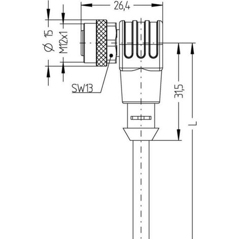 Câble M12 - 8 Pôles - Gaine Extérieure PUR - Isolation Polypropylène - Résistant Huile Chimie -40°C à +90°C - 1 Pièce (1/3)
