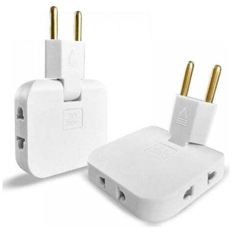 2x Multiprise Plate Derriere Meuble avec 3 Prises Prise Plate avec Connexion Pivotante 180º Multiprise Murale avec Adaptateur EU-US Prise Multiple 16A/250V Multiprise Extra Plate Multipri (1/5)
