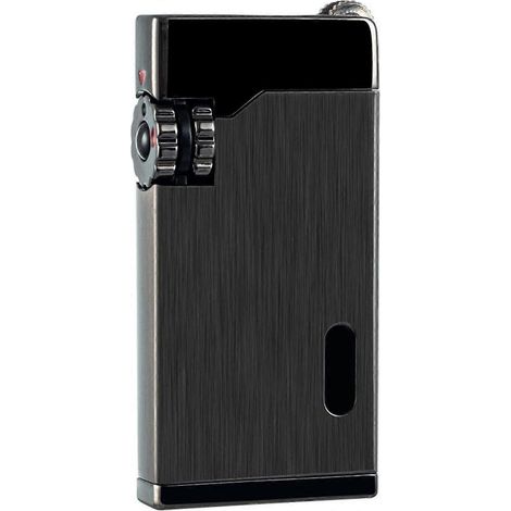 Briquet double torche coupe-vent rechargeable au butane pour cuisine camping et activités plein air cadeau pour mari ou père noir (1/5)