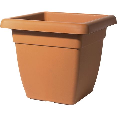 Vaso quadrato in materiale plastico Atena Telcom per fiori e piante - 45X45XH40cm (1/2)