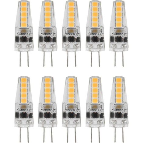 10pcs G4 LED Ampoules 2W Bi Pin Base Dimmable Ampoules pour Lustre Plafonnier Lampe De Table Blanc Chaud 3000K AC 1224V (1/5)