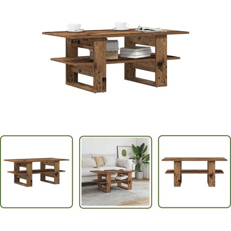 vidaXL Couchtisch Altholz-Optik 102x55x42 cm Holzwerkstoff (1/5)