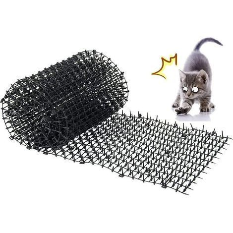 Tapis Anti-Chat d'Epine Grille de Jardin Anti Chiens, Chats Animaux de Compagnie 200 x 30 cm(Noir) (1/5)