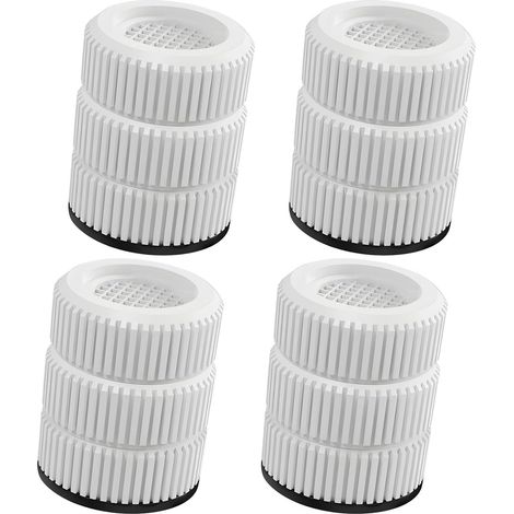 Lot de 4 tapis antidérapants réglables en hauteur pour lave-linge, réfrigérateur, canapé, capacité de 500 kg, nivellement de 3 à 8,9 cm, en polystyrène, pieds solides (1/5)