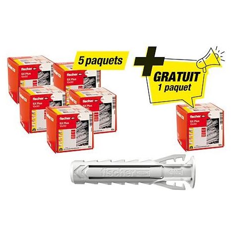 Kit Promo Fischer contenant 5 x 94 033 03 + gratuit 1x 94 033 03 cheville SX (1/3)