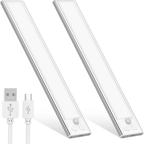 Lumières de placard, Éclairage LED rechargeable 6000K pour placards intérieurs, Sans fil, Magnétique, Lumières LED dimmables avec capteur de mouvement, Lumières LED (1/5)