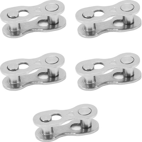 5 maillons rapides acier inoxydable pour chaîne vélo 6/7/8 vitesses, résistants à la corrosion, facile à installer, lot de 5 paires. (1/5)