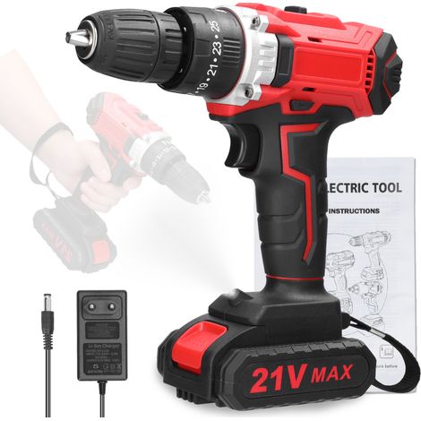 Irovami Perceuse 21V sans balais – 25 niveaux, 2 vitesses – Idéal pour maison, bricolage, réparation (1/5)