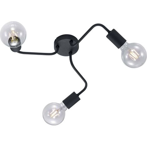 Plafonnier moderne Diallo métal noir Trio 3xE27 47 cm (1/4)