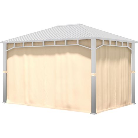 TOOLPORT 4 Seitenteile für Gartenpavillon Sunset Superior 3x4 m - Polyester ca. 180 g/m² - mit Reißverschluss - champagner (1/5)