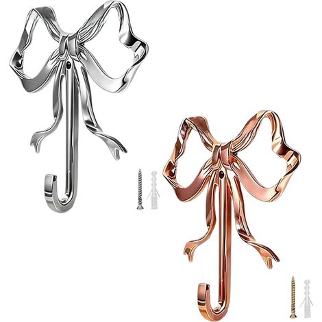 2 SET Crochets Muraux En Forme De Nœud, Crochets De Porte À Nœud Papillon, Cintres De Porte Papillon Mignons Décoratifs, Pour Suspendre Manteaux Chapeaux Sacs Serviettes Et Tasses À Café (1/5)
