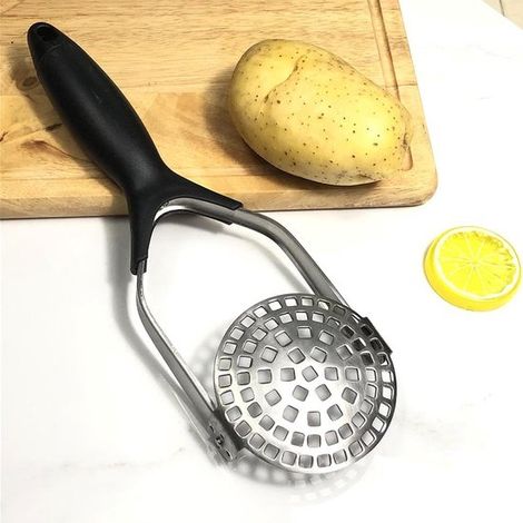 Machacador de patatas, Machacador de patatas de acero inoxidable, Puré de verduras y frutas, Prensa para patatas de acero inoxidable (1/5)