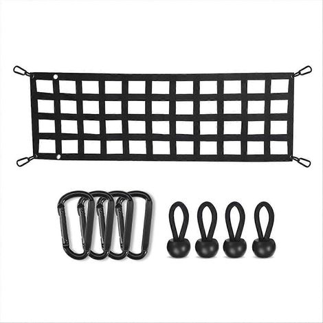Elastisches Kofferraumnetz, Ladungssicherung für Pick-ups, Sicherheitsnetz zur Sicherung von Gepäck und Werkzeug (1/5)