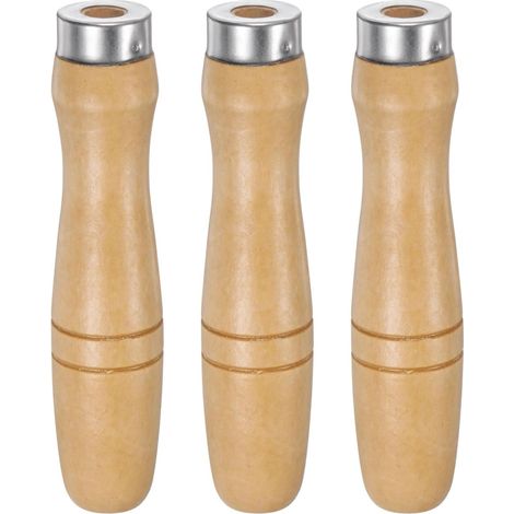 Poignées de Lime en Bois 4,72 Pouces Trou Rond de 9,5 mm 3Pcs  Collier Métallique, pour Limes Métalliques de 14" à 18" (1/5)
