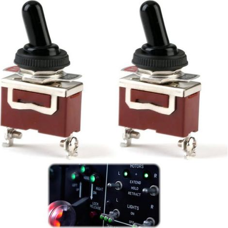 Interrupteur Levier - 12 V DC 30 A SPST ON/OFF - Étanche IP67 - Pour Bateau Voiture Camion - 2 Pièces (1/5)