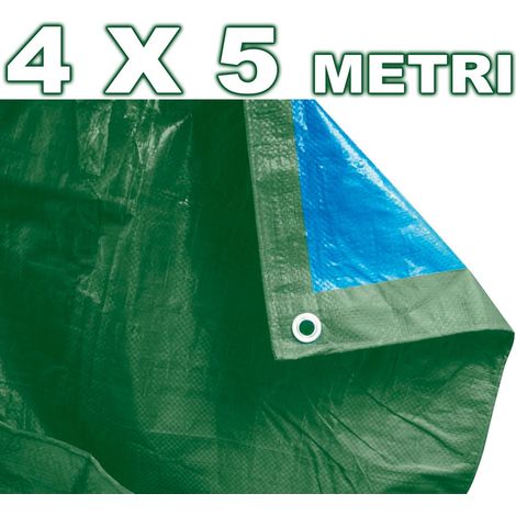 Trade Shop - Funda Coche Moto 4x5 Metros Polietileno Impermeable Verde Azul -