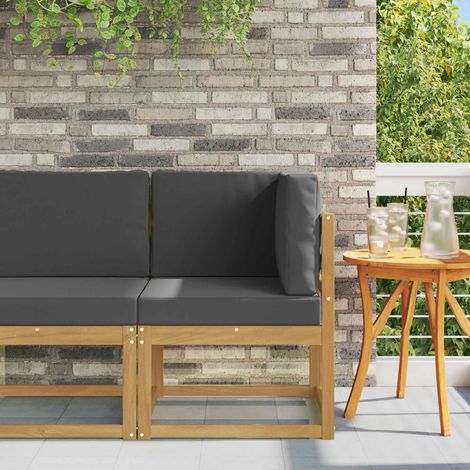vidaXL Canapé d'angle extérieur Bois d'Acacia Massif Blanc