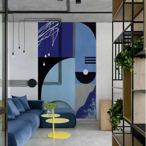 Papier peint panoramique Abstraction 3, Bleu clair 150 x 250cm (1/5)