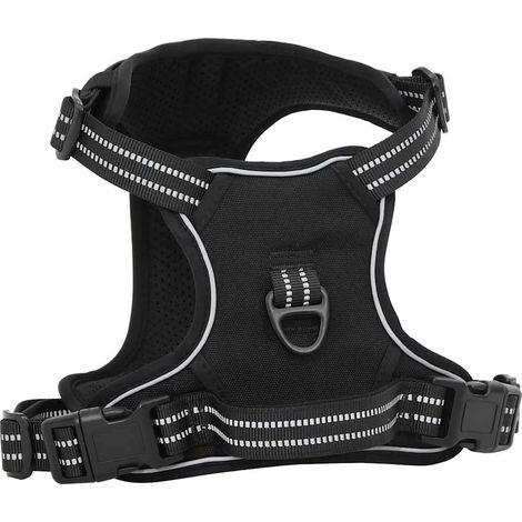 Harnais pour chien avec laisse et collier réglables noir XL CFW18976 (1/5)