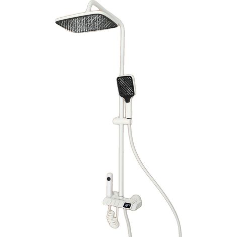 Système de Douche Pluviale, Tête de Douche de 10,83”, Installation Murale, Construction en Laiton, 3 Modes d'Eau, Forme de Barre (1/5)
