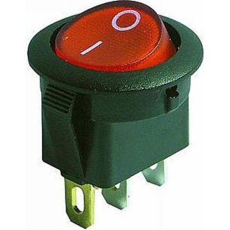 Interruttore Luminoso Unipolare Rosso 3C 16A 17mm ferri da stiro e macchina del