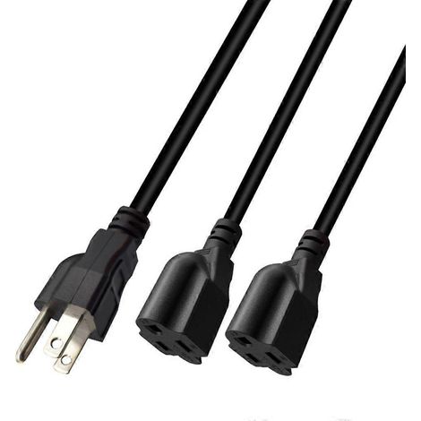 1-zu-2-Wege-Adapterkabel 5-15P Stecker auf 5-15R Buchse 5-15P Verlängerungsadapter