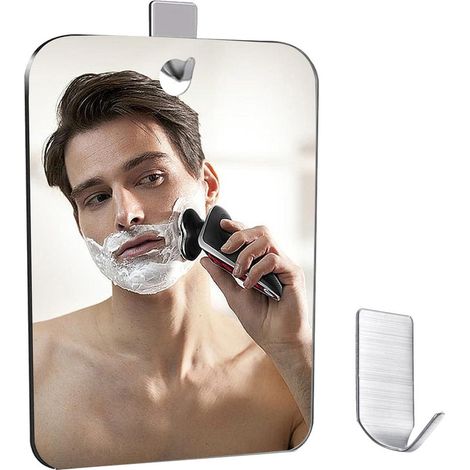Miroir de douche acrylique incassable sans cadre, miroir de salle de bain anti-buée, miroir de voyage portable pour rasage, miroir mural robuste, finition transparente, idéal pour toilettes et déplace (1/5)