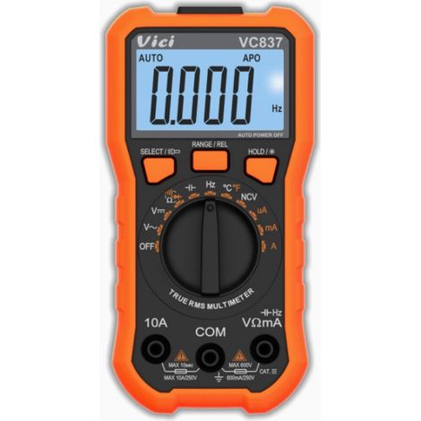 Multimètre Numérique 2000 Comptages Testeur Électrique AC DC Courant Tension Résistance Capacité NCV Fréquence Température avec Pince (1/5)