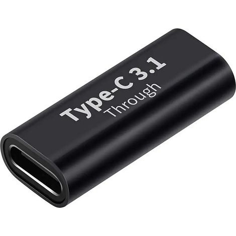Adaptador empalme USB C 3.1 hembra Metalico  Negro (1/5)
