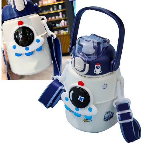 Big Belly Isolierte Wasserflasche aus Edelstahl 316 mit Astronautenmuster, tragbar, vakuumisoliert, 850 ml, großes Fassungsvermögen (1/5)