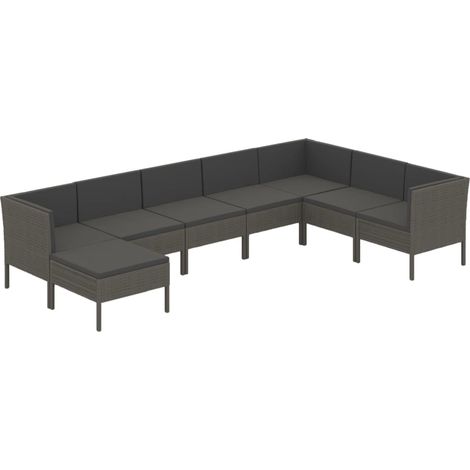 Maison Exclusive - 8-tlg. Garten-Lounge-Set mit Auflagen Poly Rat
