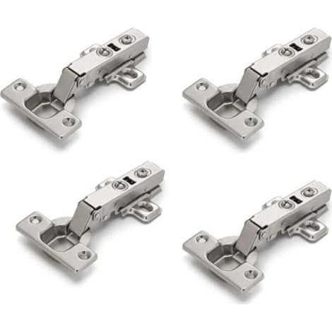 Lot de 4 charnières pour meuble – Acier laminé à froid – Fermeture lente – Installation facile – Pour portes d'armoires et fenêtres