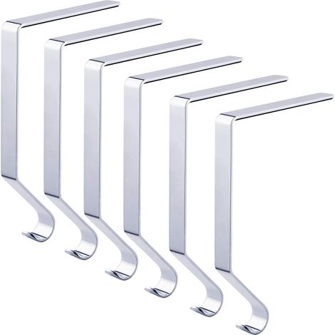 6 ganchos metálicos para calcetines navideños, para repisa de chimenea y chimenea. (1/5)