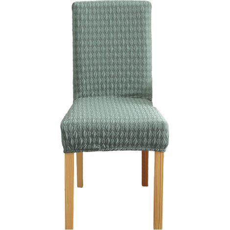 Housses de chaises tricotées, Housse de Chaise Jacquard pour la Maison, Le Restaurant, Les banquets et Les chaises à Haut Dossier (vert, 2 PCS) (1/5)