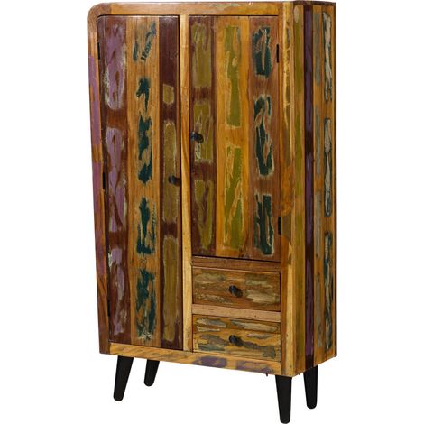Highboard Altholz 90x40x160 mehrfarbig lackiert SIXTIES 109