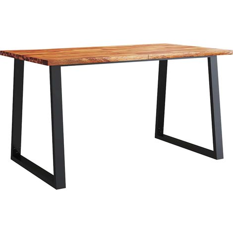 Table de salle à manger design industriel 140 x 80 x 75 cm bois d'acacia et acier DEC036714