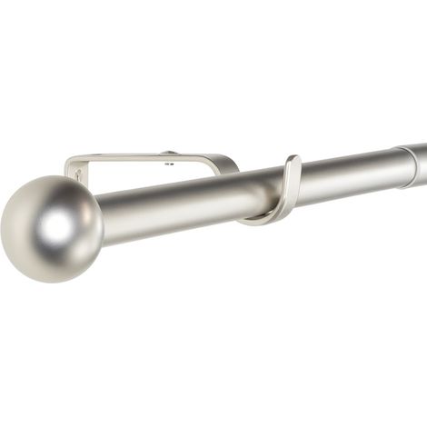 Gardinenstange ausziehbar Flexa Edelstahl-optik Endstück Kugel 16/19mm 160-300cm