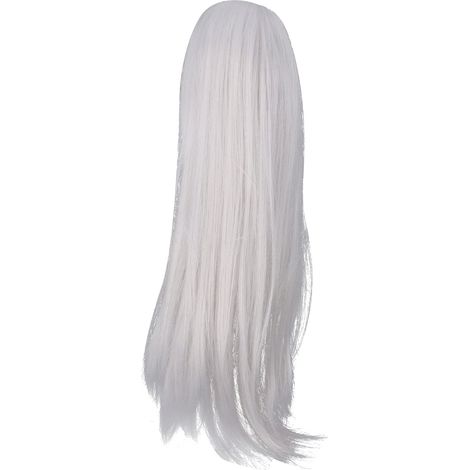 Perruque en Fibres Haute Température pour Poupée Mannequin, Raie Médiane, Couleur Gris Argenté - Enfant et Adulte, Coiffure Facile (1/5)