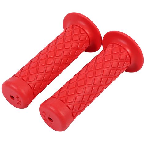 Poignées de guidon universelles vintage 22mm 7/8" en caoutchouc souple rouge pour moto et dirt bike (1/4)