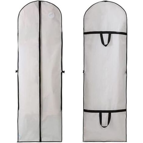 Pair Lntyq Housse de protection pour robe de mariée, sac de rangement pour vêtements, pliable, résistant à l'humidité, à la poussière et lavable (60 x 180 cm) (1/5)