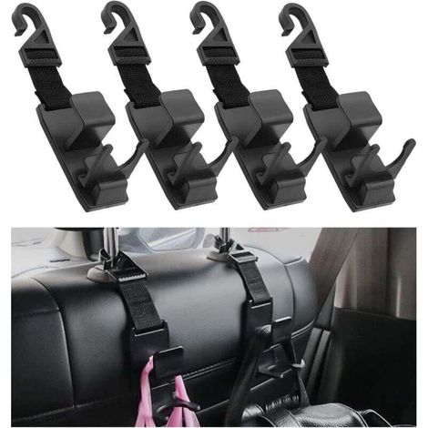 Set di 4 ganci per sedili posteriori auto, ganci per poggiatesta posteriori, ganci portaoggetti per sedili posteriori, accessori per interni auto - Crezuo