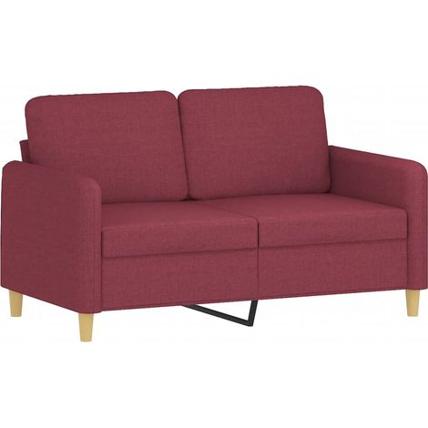 Divano a 2 Posti Sofa Rosso Vino 120 cm in Tessuto (1/5)