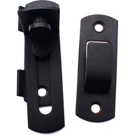 Gâche De Porte - Angle Droit 90 Degres - Verrou Coulissant Incurvé - Acier Inoxydable 304 - Noir - 1 Piece (1/4)