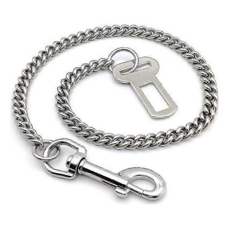 Ceinture de sécurité en acier inoxydable pour chien, harnais de sécurité résistant aux morsures pour siège auto pour grands chiens (1/4)