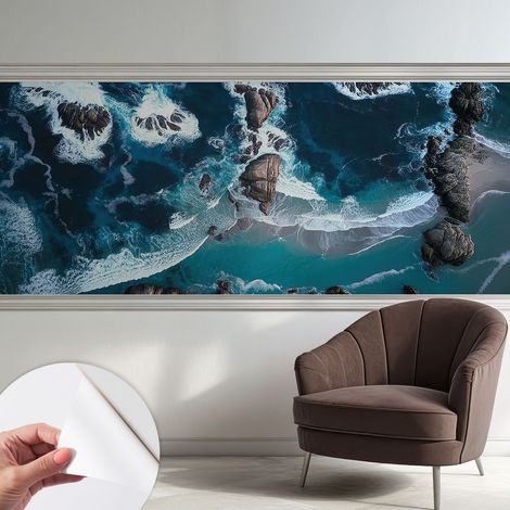 Carta da parati autoadesiva - fotomurale - decorazione parete - murale - adesivo da muro - Onde oceaniche 250x104 cm (1/5)